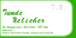 tunde melicher business card